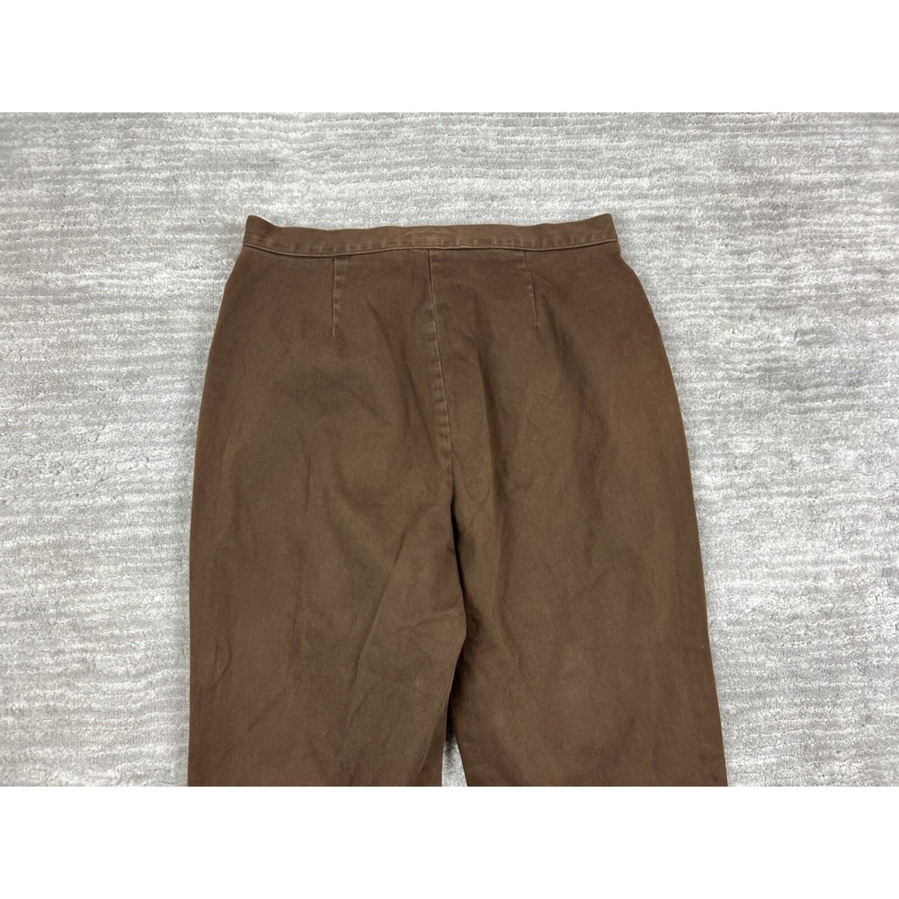 Jones Sport Capris Womens 12 Brown Stretch Cropped Pants High Rise Straight Leg - Picture 8 of 10